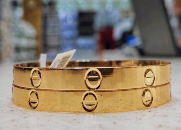 Gold Love Bangle Bracelet Kara